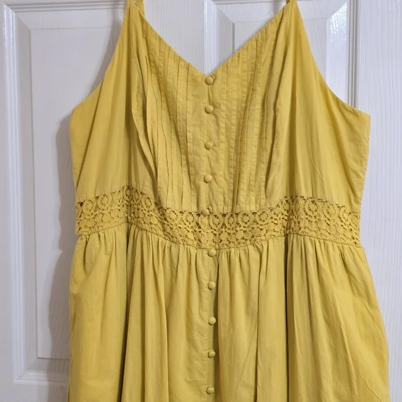 torrid Mustard Yellow Button-Front Sundress - Picture 4 of 8